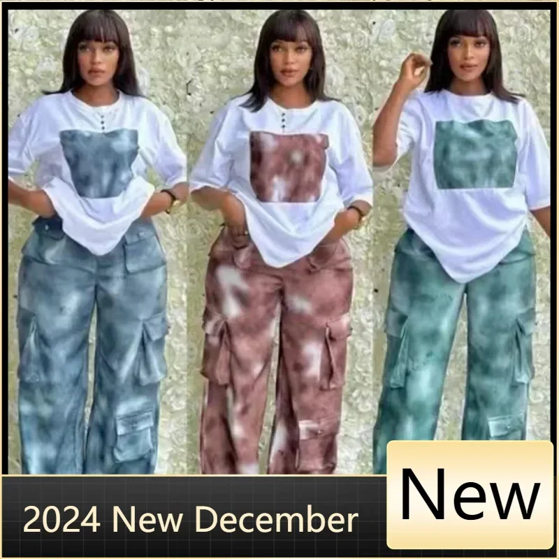 2 Piece Women Sets Dashiki African New Arrival Spring Summer Matching Sets Two Pieces Sets Top Pants Suits Outfits Clothing