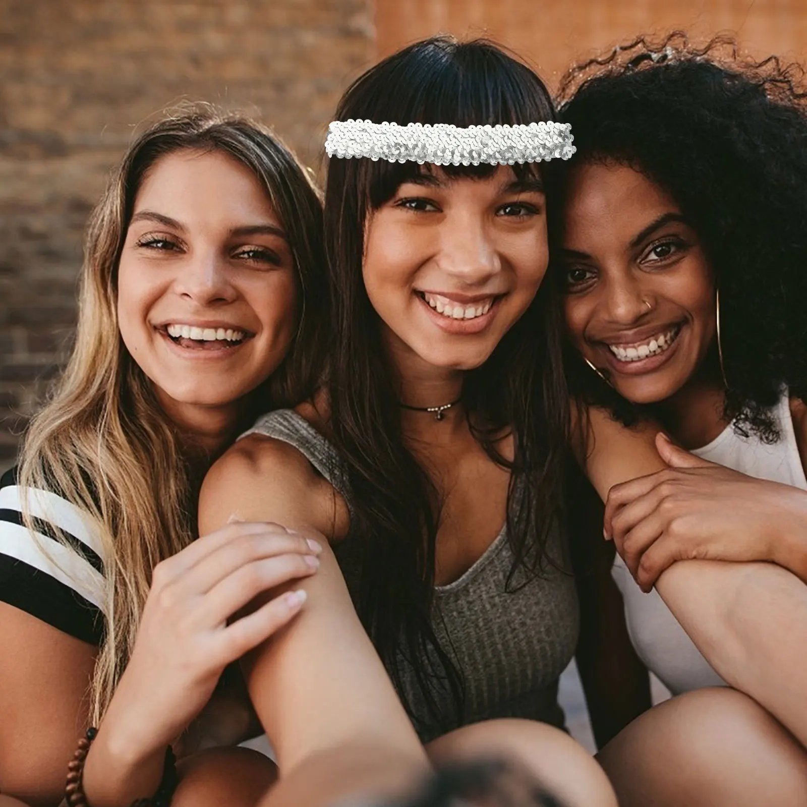 

12Pcs Women Sequin Headband Elastic Stylish Comfortable Festival Party Hair Hoops Accessory Sequin Headband Sequins Headdress