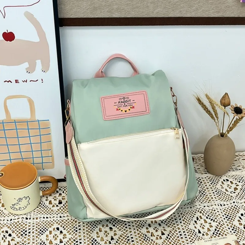 

Рюкзак из нейлоновой ткани для женщин, новый студенческий корейский рюкзак большой вместимости 2025, модные универсальные сумки