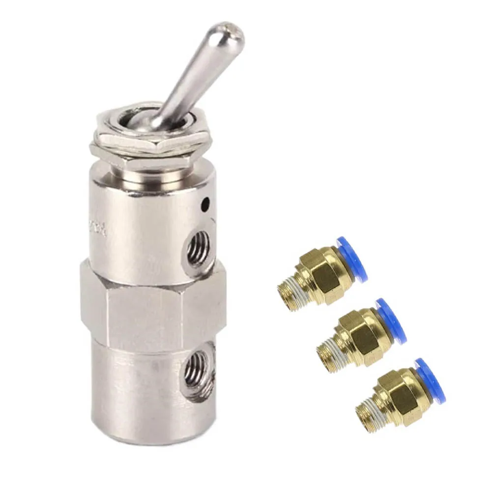 Air Pneumatic Mechanical Valve TAC-4V Pneumatic Valve 2 Position 5 Way Self-locking Toggles Switch With 6mm Fiittings