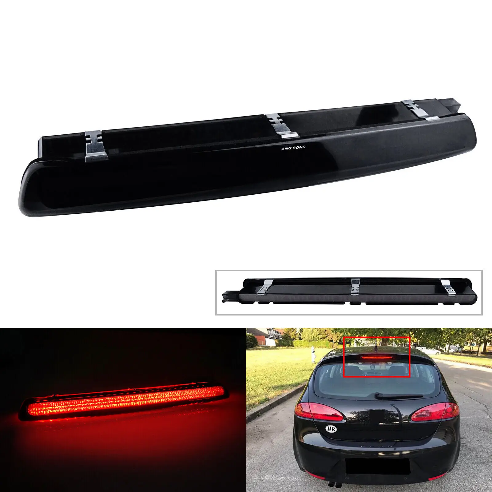 Black Lens LED Rear High Level Mount Third Brake Stop Light For SEAT Leon II 1P Ibiza IV 6J