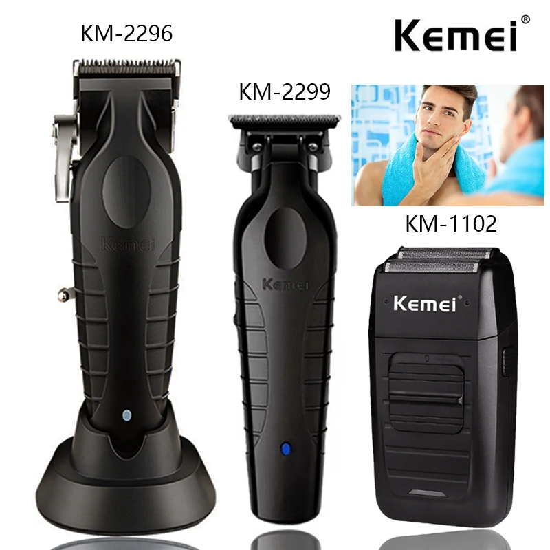 

Kemei KM-2296 KM-2299 KM-1102 Professional Hair Clipper Kit Electric Shaver Male Hair Cutting Machine Men’s Trimmer Machine