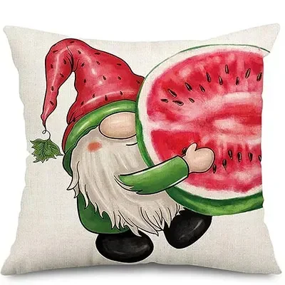 

Summer Pillow Case 40X40 Watermelon Decoration Pillow Case Watercolor Melon Fruit Linen Cushion Cover Home Sofa Decoration