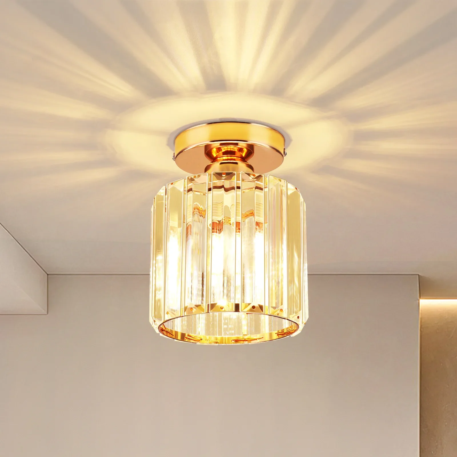 الحديثة بسيطة E27LED الكريستال مصباح مدخل الشرفة ضوء الفاخرة مصباح السقف الإبداعية شخصية شرفة الممر مصباح ديكور