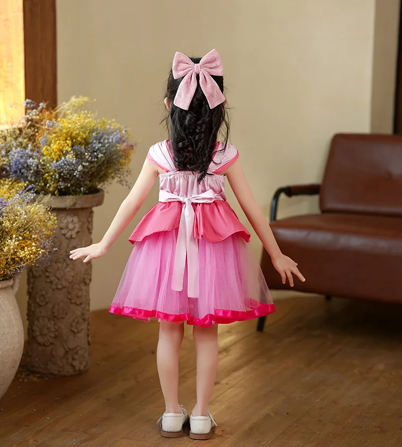 Girl Dress Halloween Peach Princess Pink Children\'s Party Performance Dress Ropa De Niña  Vestido  Kids Clothes