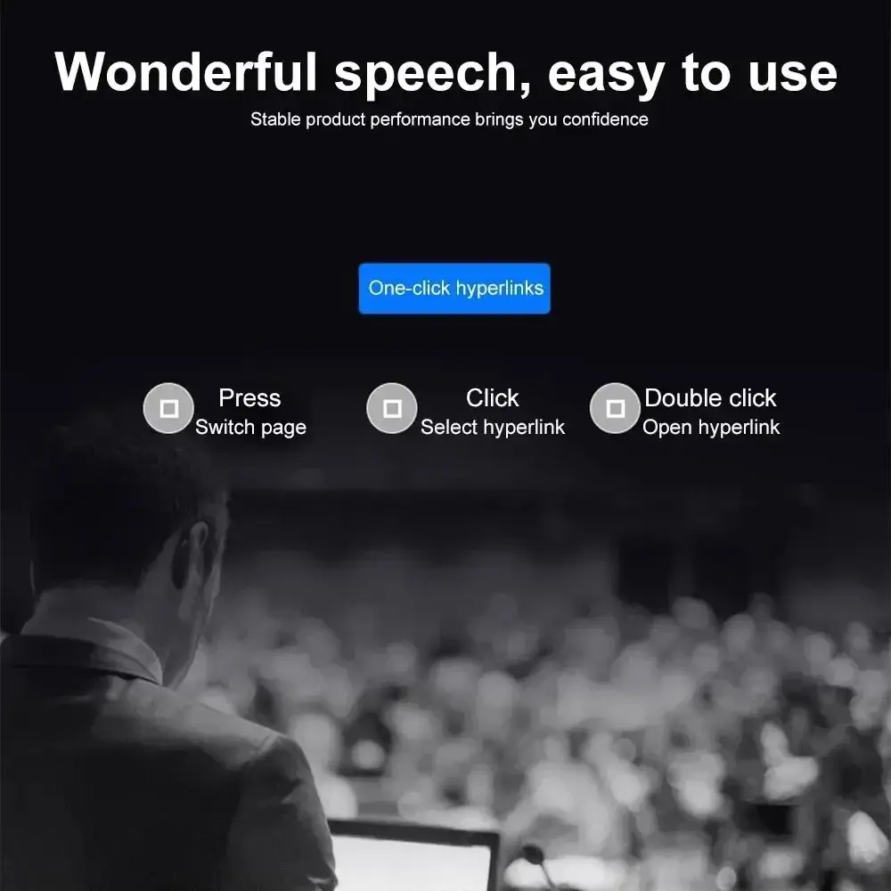 B6 Wireless Multimedia Page Turner Infrared 2.4GHz Presentation Clicker USB Charging PPT Presenter Teacher Presenter
