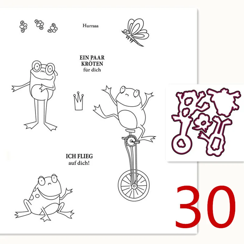 Transparent Silicone Rubber Stamp And Metal Die Sheet Cling Scrapbooking DIY Cute Pattern Photo Album German Character Pattern