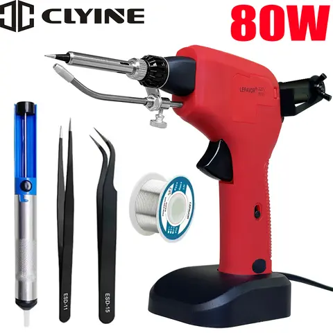 전기 납땜 인두 주석 총 휴대용 내부 난방 자동 보내기 주석 전문 용접 수리 도구 80W 미국/EU 플러그