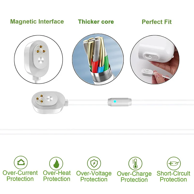 كابل شحن خارجي مقاوم للطقس بطول 32.8 قدم/10 أمتار، مع ضوء للتنفس، كابل شحن أكثر سمكًا لكاميرات Arlo Pro 5S 2K، Pro 4، Pro 3، Floodlight، Ultra 2، Ultra، وGo 2