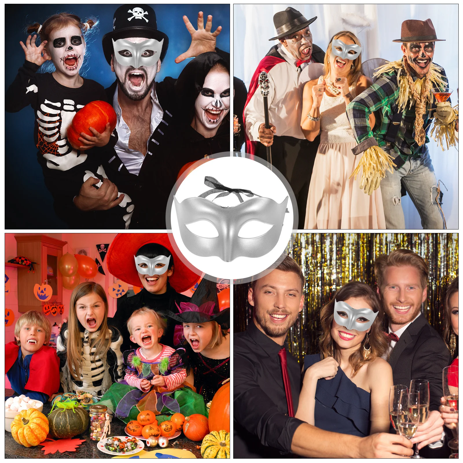 

10Pcs Half Face Masks Modern Plastic Masquerade Masks Halloween Party Cosplay Decoration Women Masquerade Mask Props