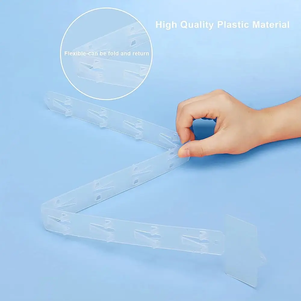 4Pcs Plastic Snack Hanging Strips with Label Header Useful Display Hanger with 12 Hooks Merchandising Clip Strip