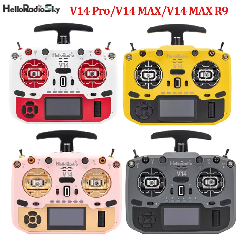 HelloRadio V14 MAX R9 PRO ELRS 2.4GHz Left-Handed Open-Source FPV Drone Transmitter with Metal Gimbals & Multiple Color Choices