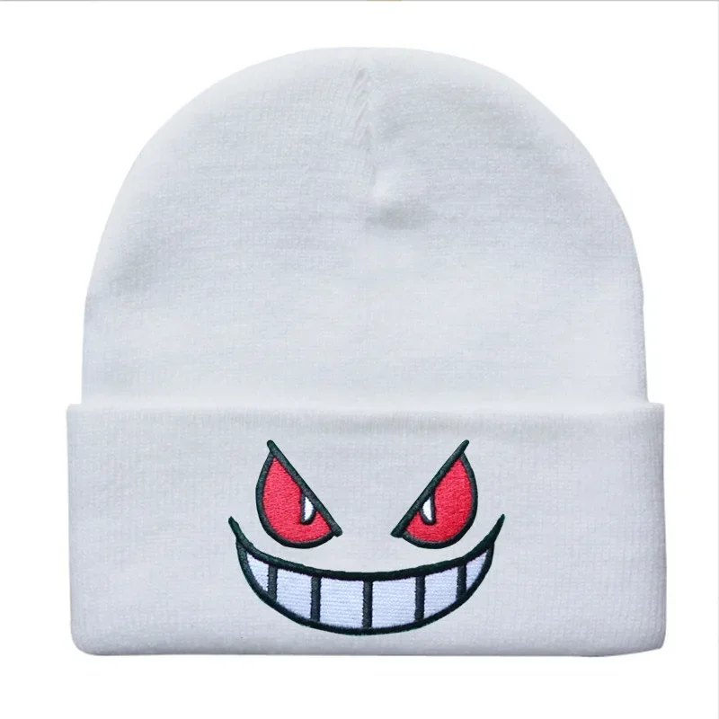 Popular American Anime Cartoon Embroidered Knitted Autumn Winter Warm Hat Wool Hat Gengar Beanies