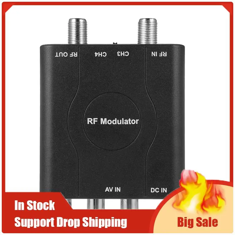 RF-modulator AV naar RF-converter M61A AV naar RF CH3/CH4-kanalen Video-ingangsadapter voor VHF-demodulatorconverter, eenvoudig te gebruiken