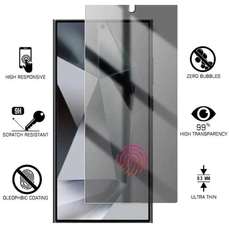 2PCS Privacy Screen Protector For Samsung Galaxy S24 Ultra Anti-Spy Tempered Glass S23 S22 Plus S21 Protective Glass