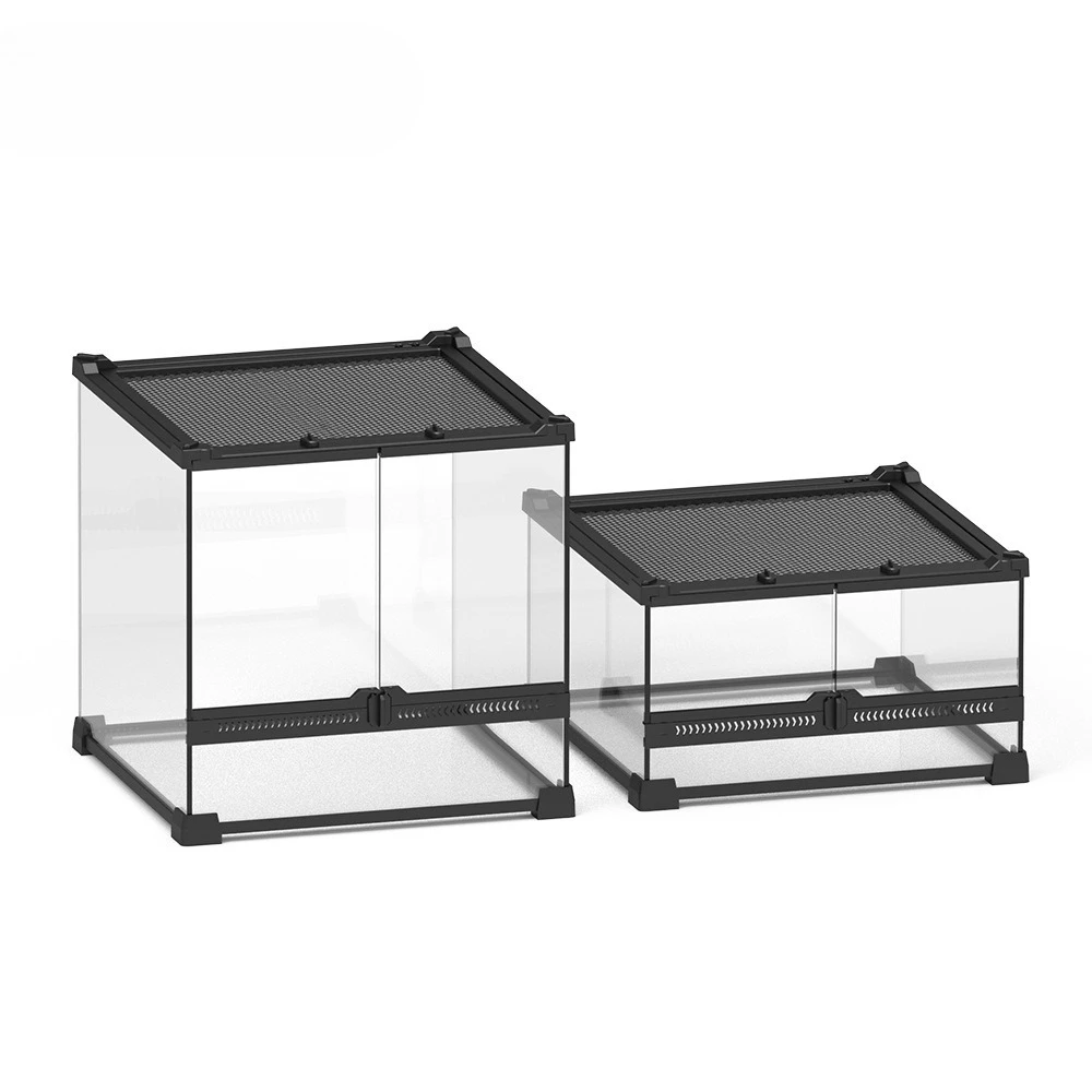 Reptile pet rearing double open front door rainforest tank