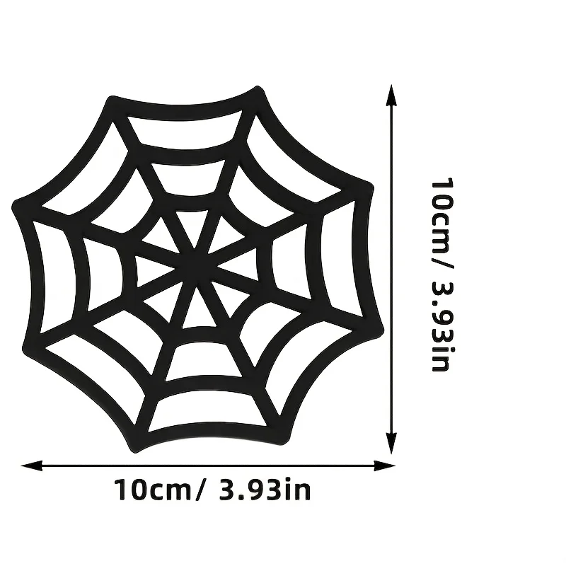 1pcs Halloween Spider Web WoodenCoasters, Creative Hollow Tabletop Decor, Black Coaster Cup Mat Pad Trivet Mats For Party
