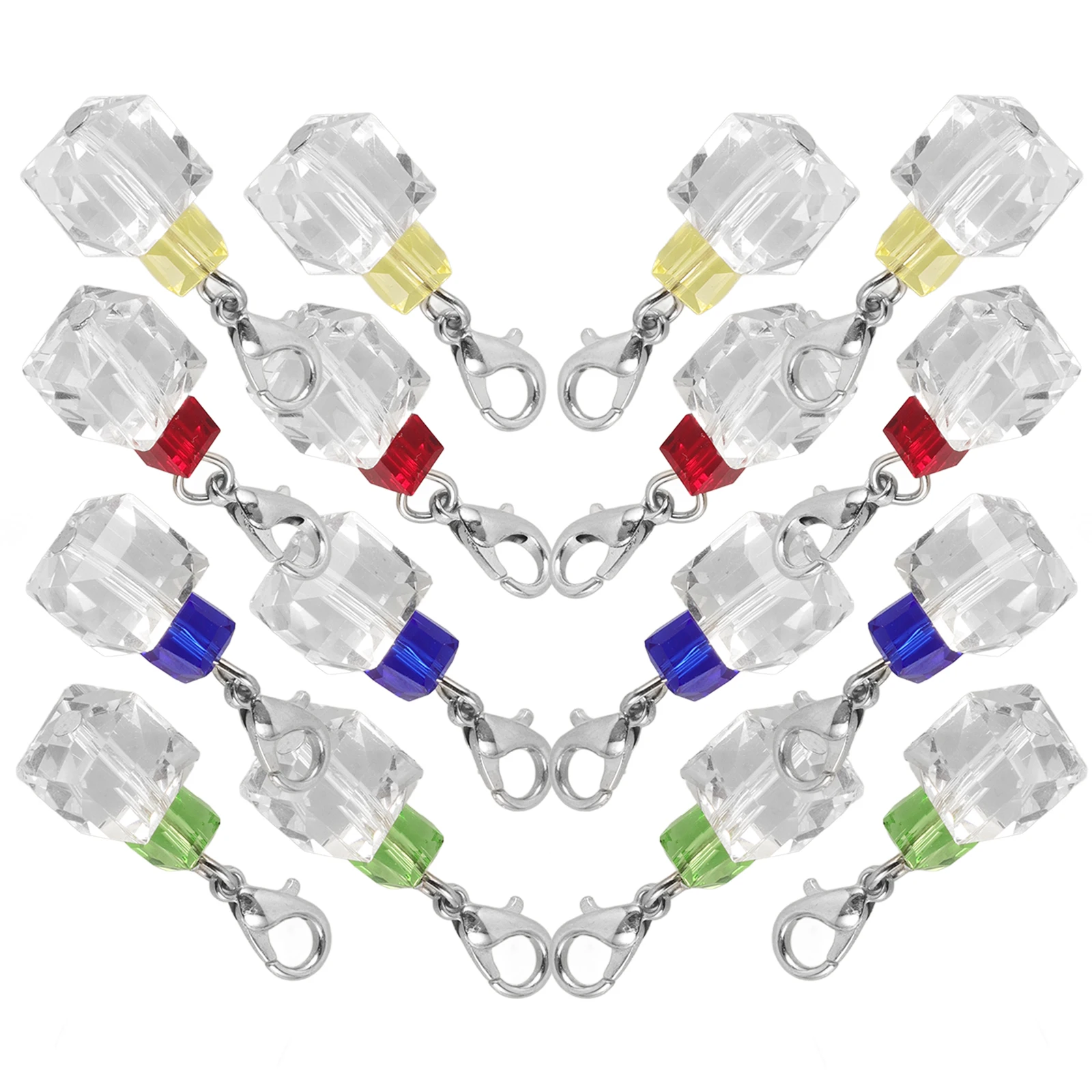 

16pcs Crystal Glass Pendants Charms Diy Jewelry Making Supplies Lobster Clasp Bracelet Necklace Accessories Glass Pendant