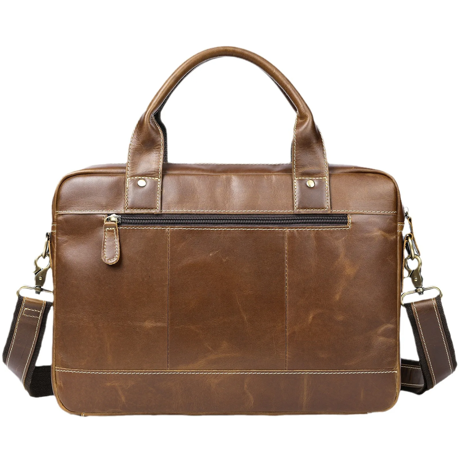 MLT-8002 حقيبة يد رجال الأعمال الأوروبية والأمريكية الرجعية، حقيبة كتف جلدية ذات سعة كبيرة #4