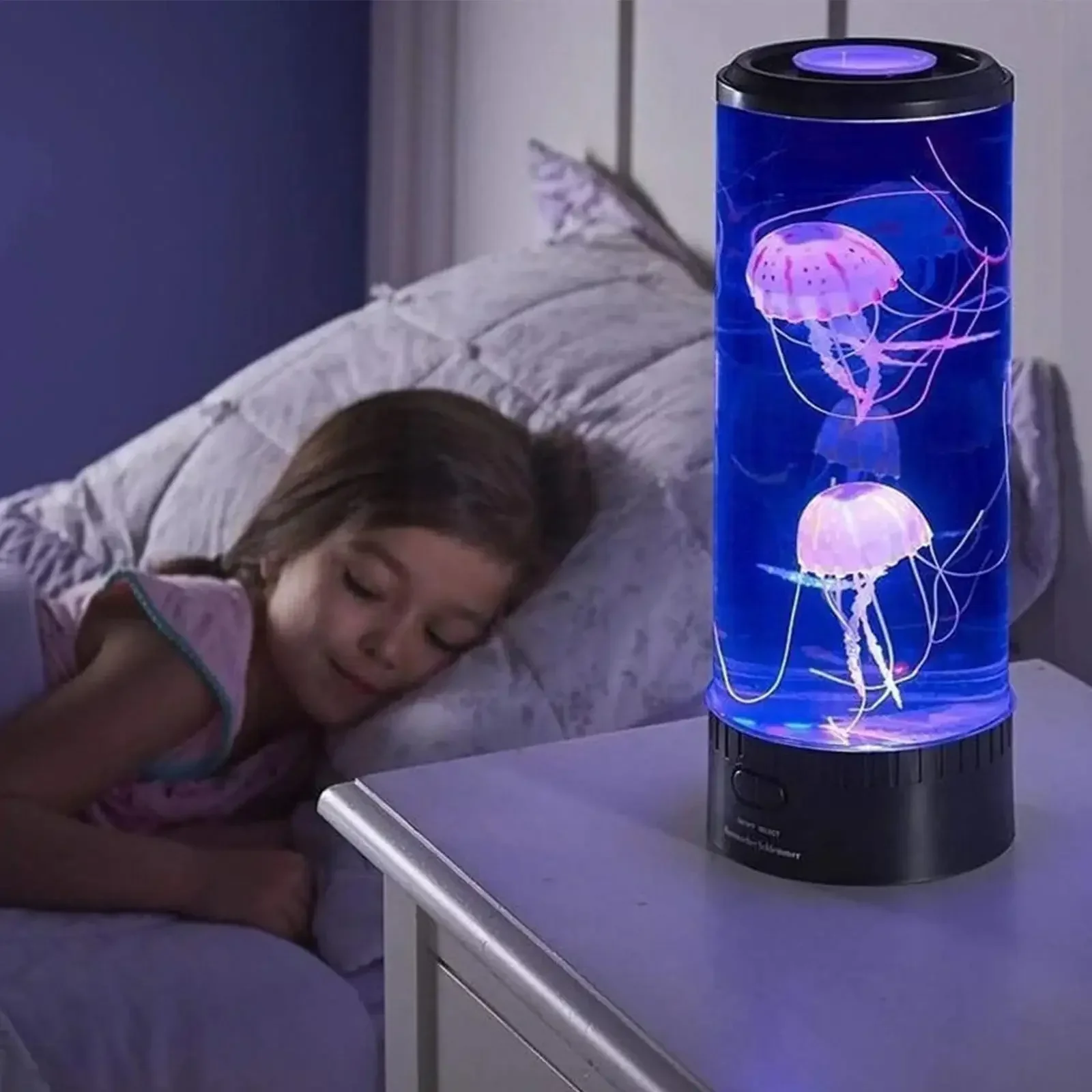 โคมไฟ LED ควบคุมระยะไกลจินตนาการแมงกะพรุนไฟ LED ถังแมงกะพรุนเปลี่ยนสีได้แบบ USB ไฟกลางคืนสร้างอารมณ์ผ่อนคลายของขวัญคริสต์มาส