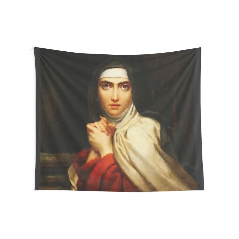 Saint Teresa of Avila Painting Tapestry Kawaii Room Decor Wall Hanging Decor Bedrooms Decor Tapestry