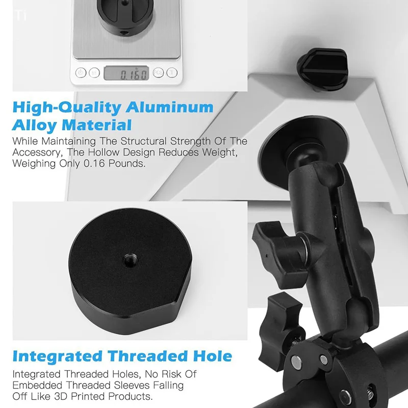 Per Starlink Mini Adattatore per treppiede Supporto per treppiede in lega di alluminio 1/4 "~ 20 e 3/8" ~ 16 Morsetto di fissaggio filettato o altra staffa di fissaggio