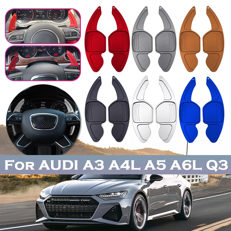 

2pcs Aluminum Alloy Car Steering Wheel Paddle Shifter Extension for Audi Accessories A3 A4 A4L A5 A6 A7 A8 Q3 Q5 Q7 TT S3 R8