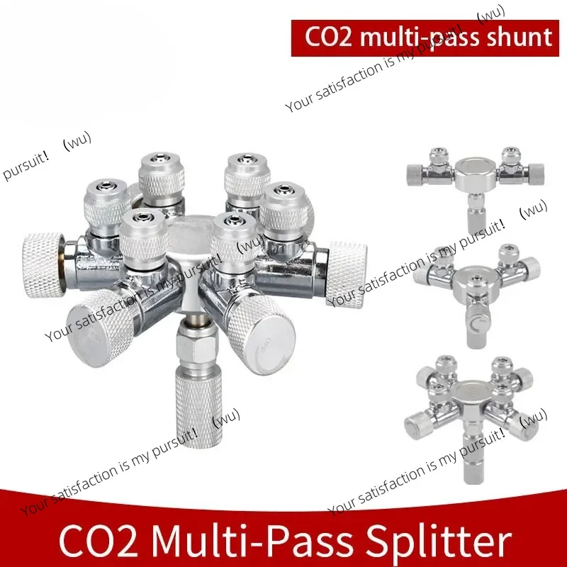 Stainless Steel Aquarium Multi Way CO2 Distributor Splitter Needle Valve, Check Valve Bubble Counter for Solenoid Regulat
