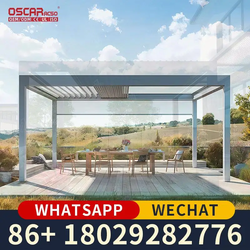 Hot Sales Outdoor Bio Climatic Aluminum Gazebo 4*3M 3*4M Modern Design Factory Direct for Garden Patio Backyard pergolas