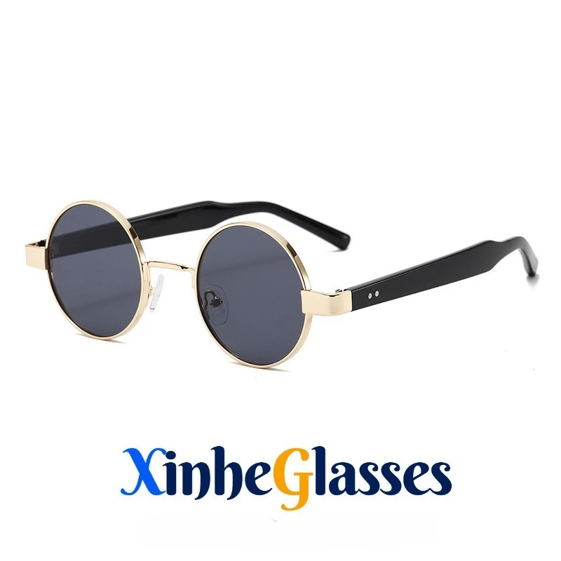 

2025 High End Driving Glasses Retro Round Frame Metal Sunglasses UV400 Sunglasses Fashion Trend Tiktok Glasses