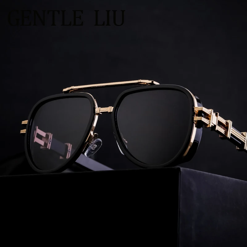 Vintage Metal Frame Sunglasses Women Men 2026 Luxury Brand Designer Classic Big Frame Driving Sun Glasses For Male Punk Eyewear