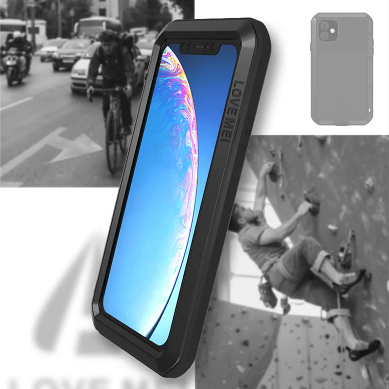 LOVE MEI Aluminum Shockproof Phone Case For iPhone 13 12 11 Pro Max Heavy Duty 360 Full Protection Armor Cover for iPhone 13 Pro