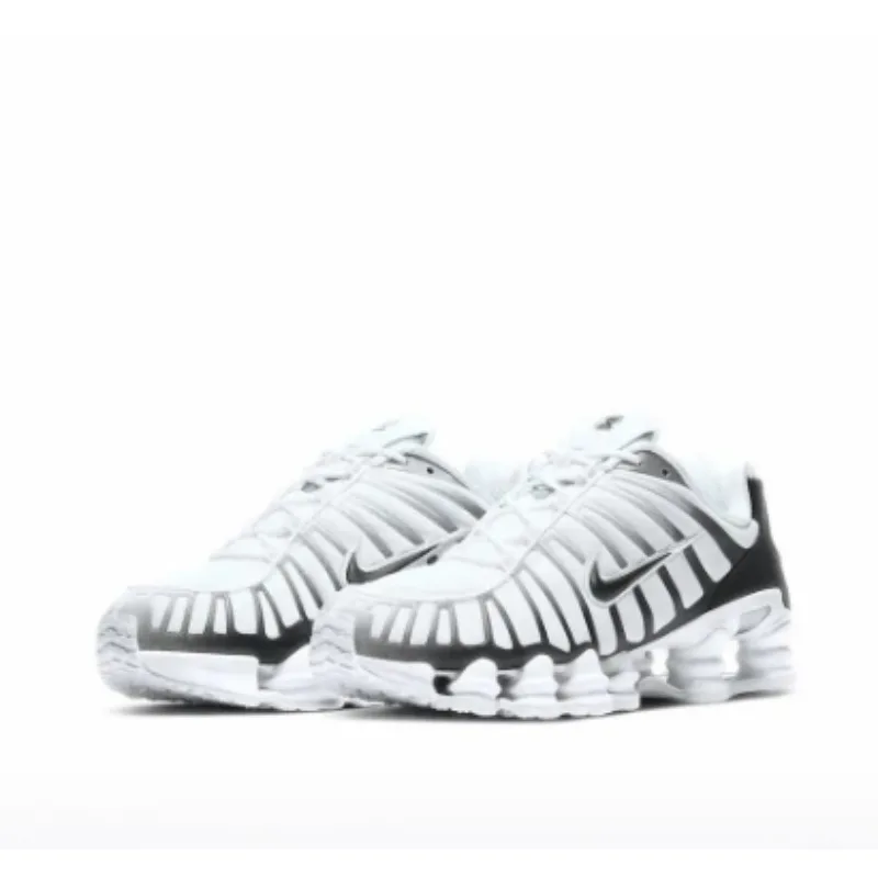 Nike Shox TL Men's Nightglow Runners - Reflective Fade Design, Spring Suspension & Asphalt-Black/Photon White