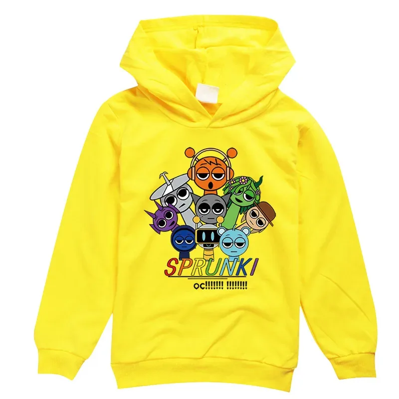 

Толстовка с капюшоном для косплея Incredibox Sprunki для детей, толстовки с капюшоном для мальчиков-подростков, пальто с героями мультфильмов для девочек, повседневная верхняя одежда для косплея