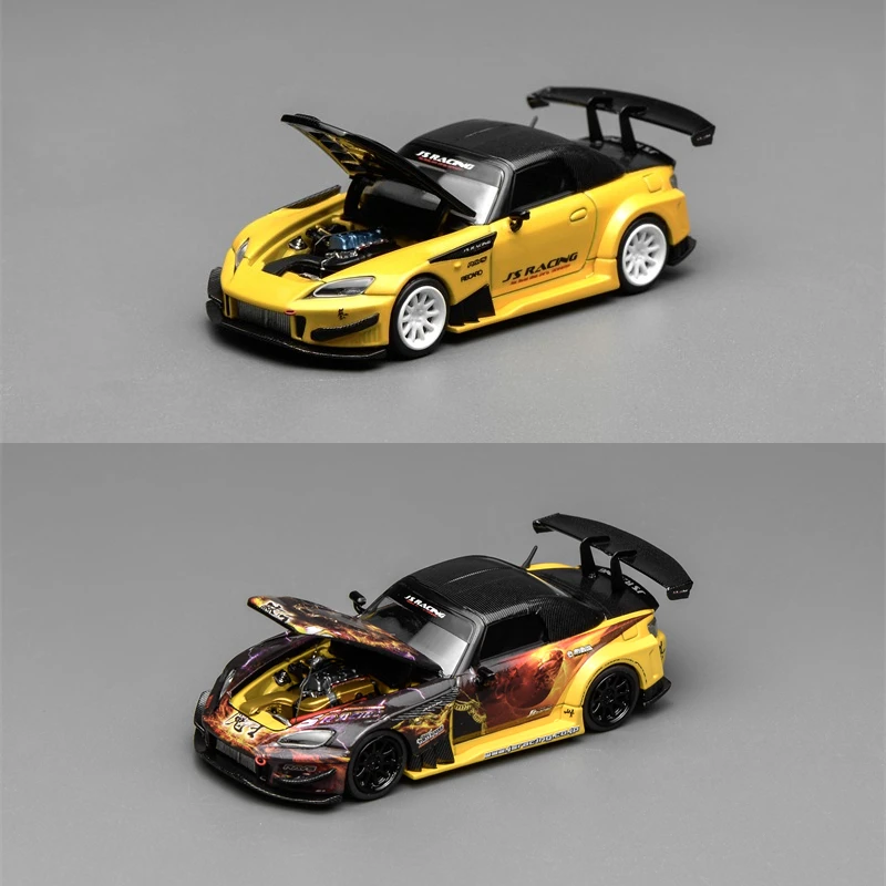 MOTORHELIX MH 1:64 EK9 JS Racing White Carbon TYPE R S2000 R34 Impreza Wagon Diecast Model Car
