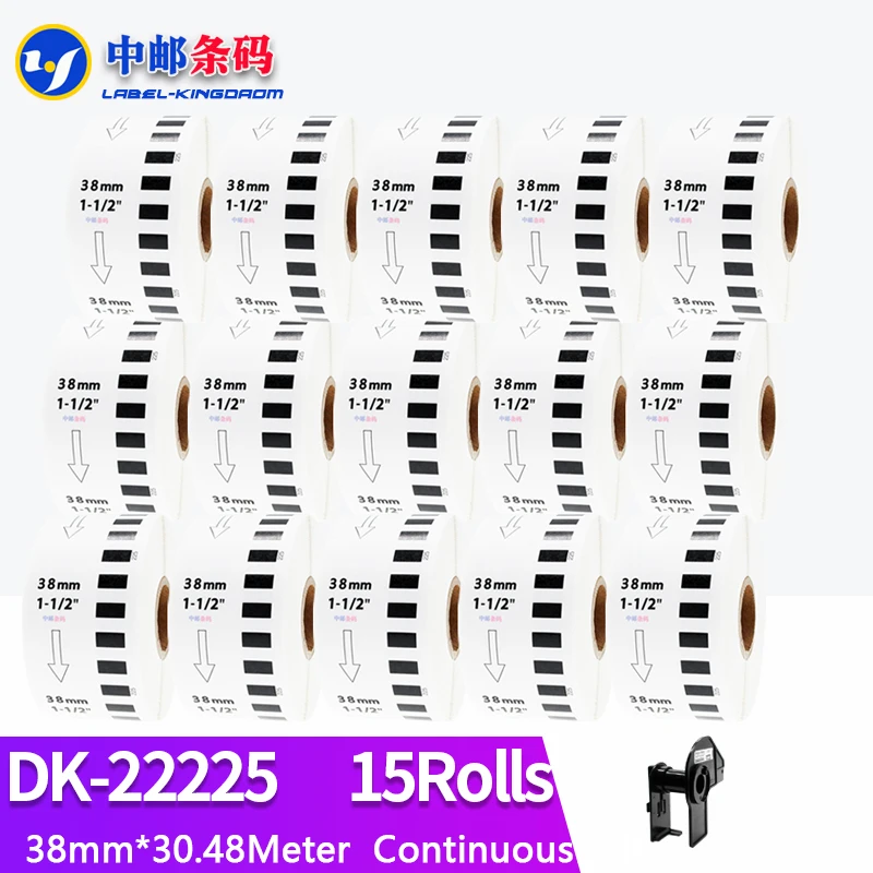 Imagem -01 - Rolos de Recarga Genéricos para Impressora Cores Brancas Compatíveis com Brother Tamanhos 38 mm x 30.48m 15