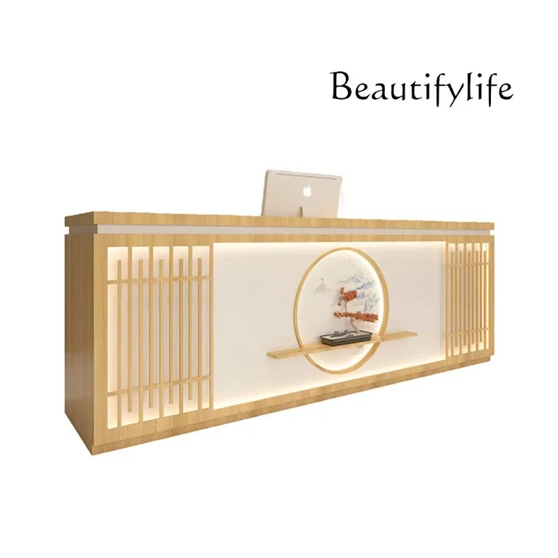X40 Log Color New Chinese Style Checkout Page Nordic Beauty Salon Reception Front Desk Can Be Customized