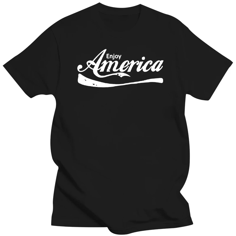 Men t shirt Short sleeve Patriotic Enjoy America USA Coke Parody T Shirt    T Shirt Women t-shirt tee tops