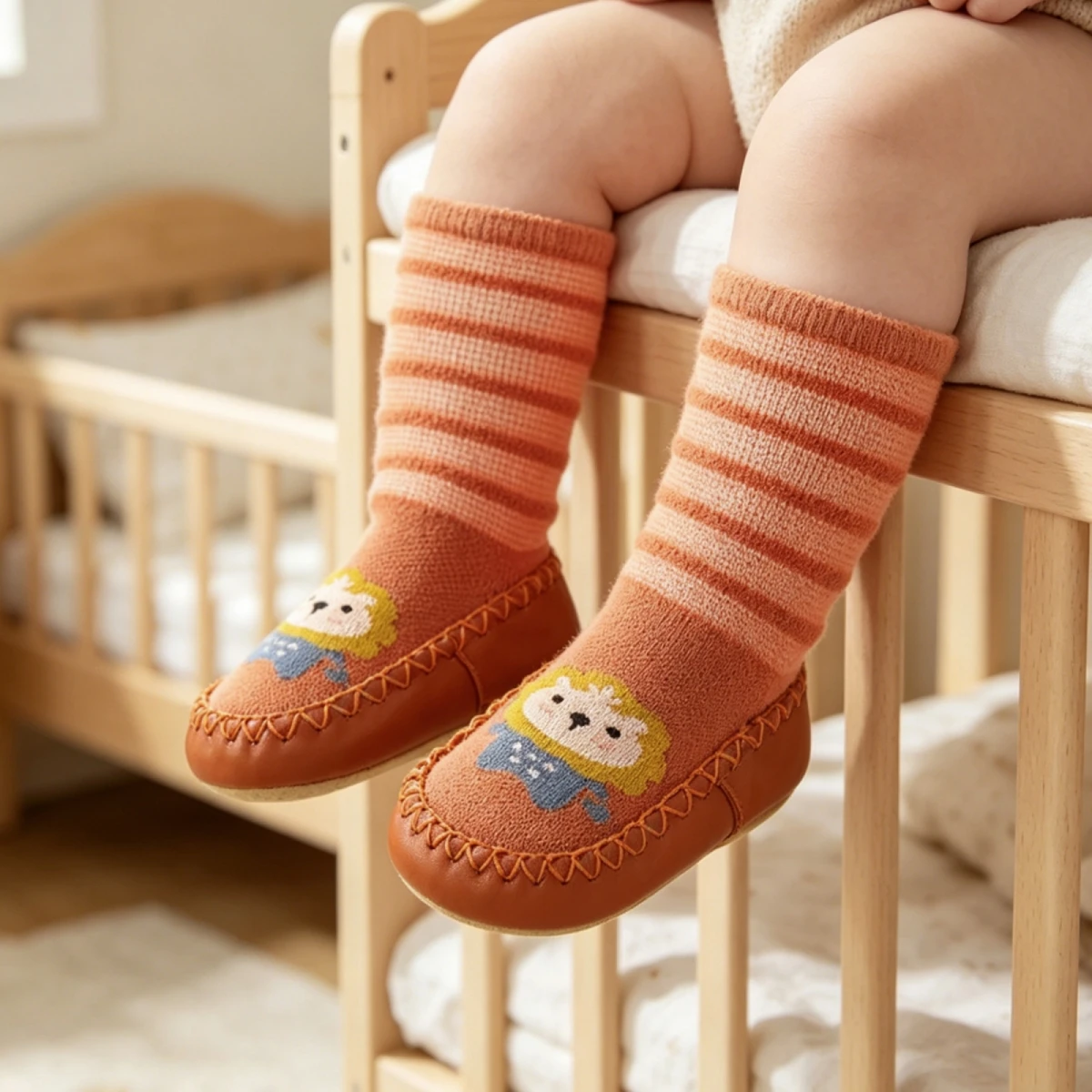Cute Cartoon Animal Baby Slipper Socks Boys Girls Anti-Slip Socks Shoes Summer Mesh Thin Toddler Walking Socks