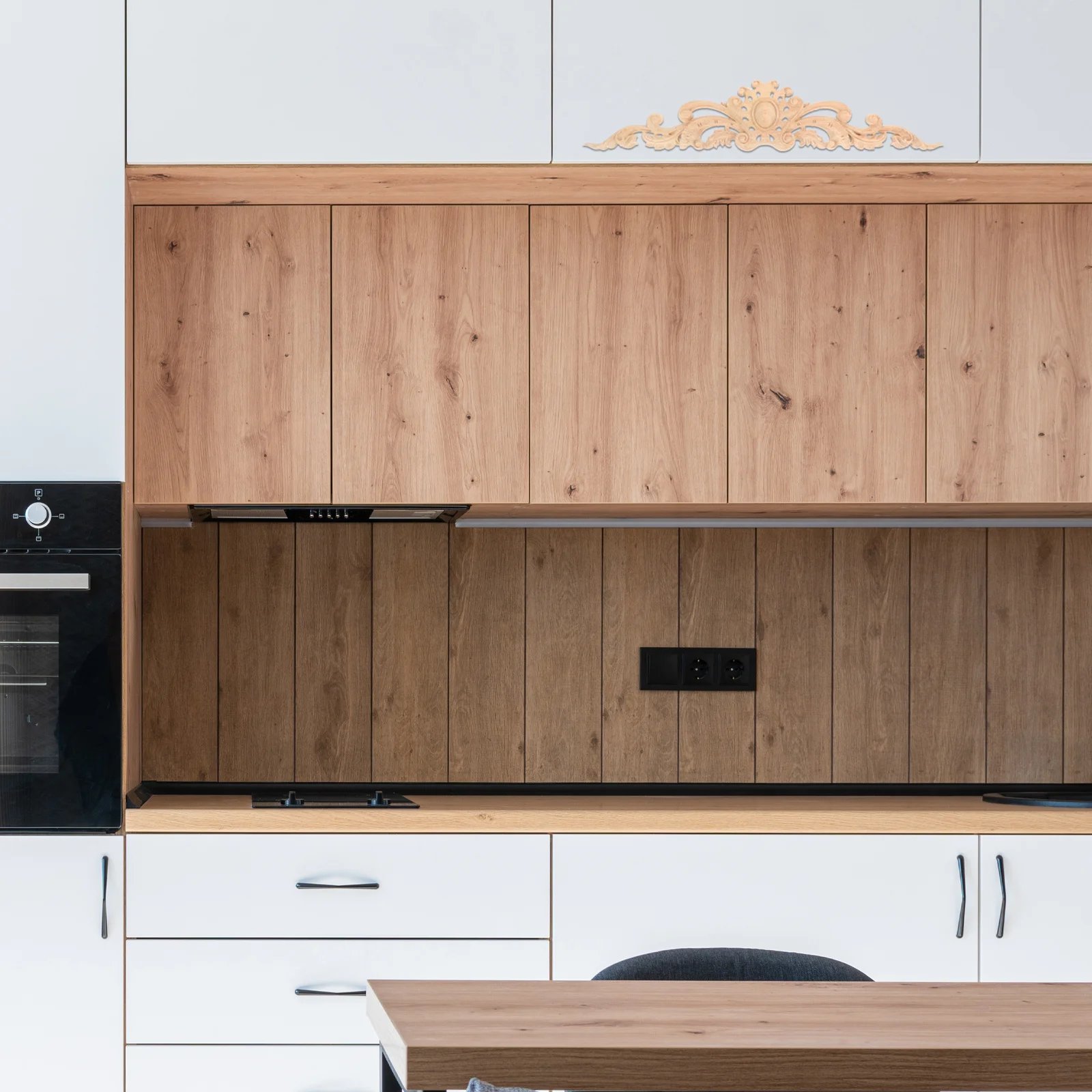 

1pc Wooden Carved Decorative Applique 3D Unpainted Onlay For Cabinet Furniture Diy Home Decor Fireplace Craft Party Decoration