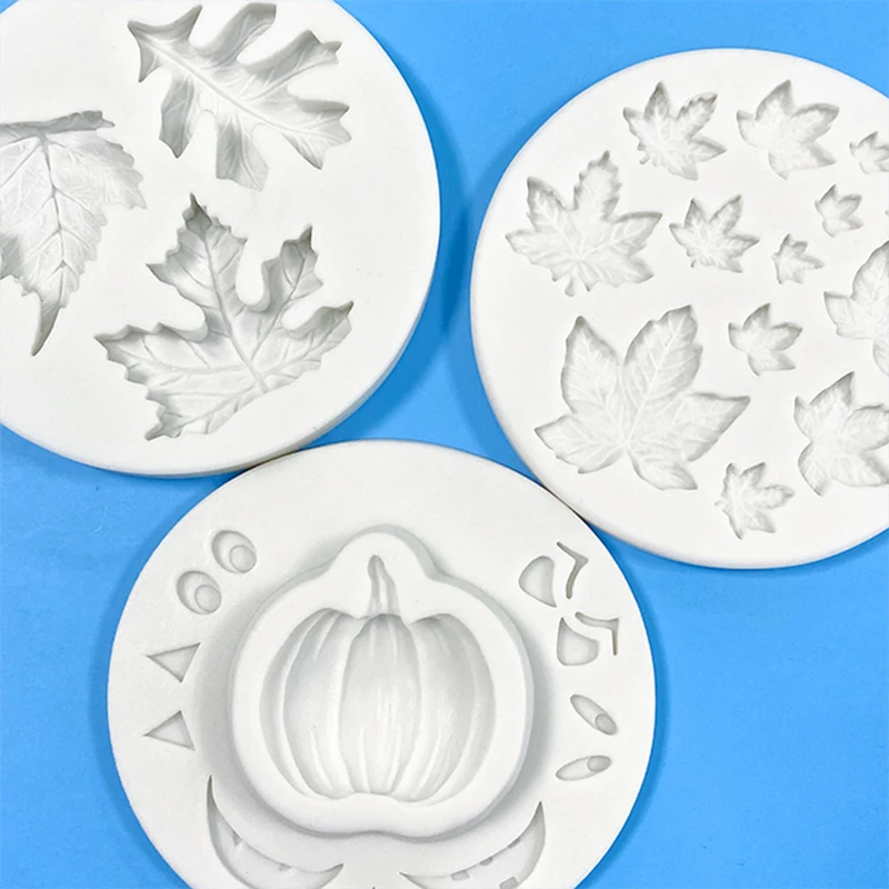 Pumpkin Maple Leaves Mold-YAWOOYA Fall Fondant Molds Silicone for Fall Harvest Thanksgiving Halloween Cake Decorations Mold Choc