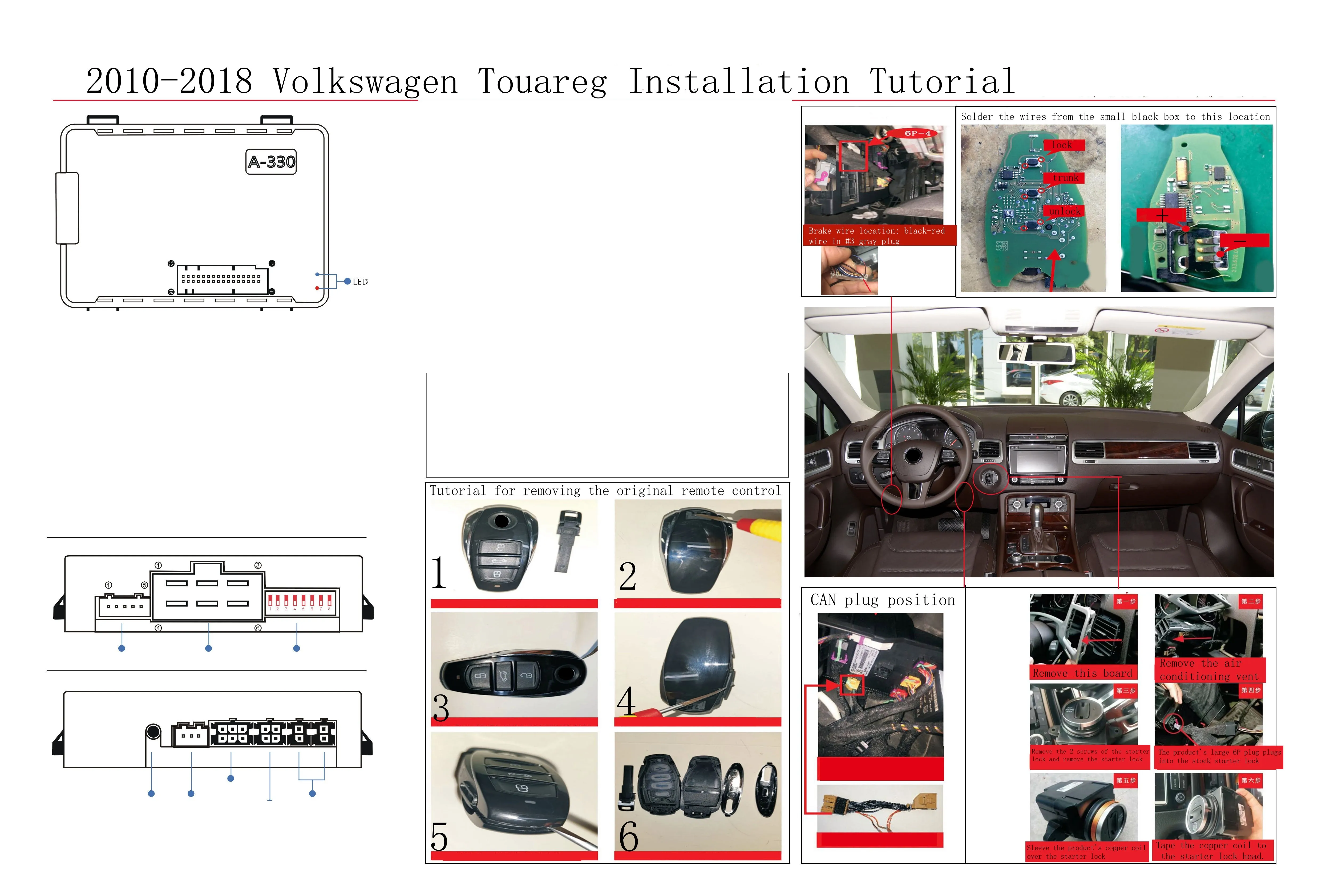 Dodaj bezkluczykowy system startowy samochodu do system zdalnego uruchamiania Volkswagen VW Touareg i komfort system wprowadzania jednym dotkniฤciem