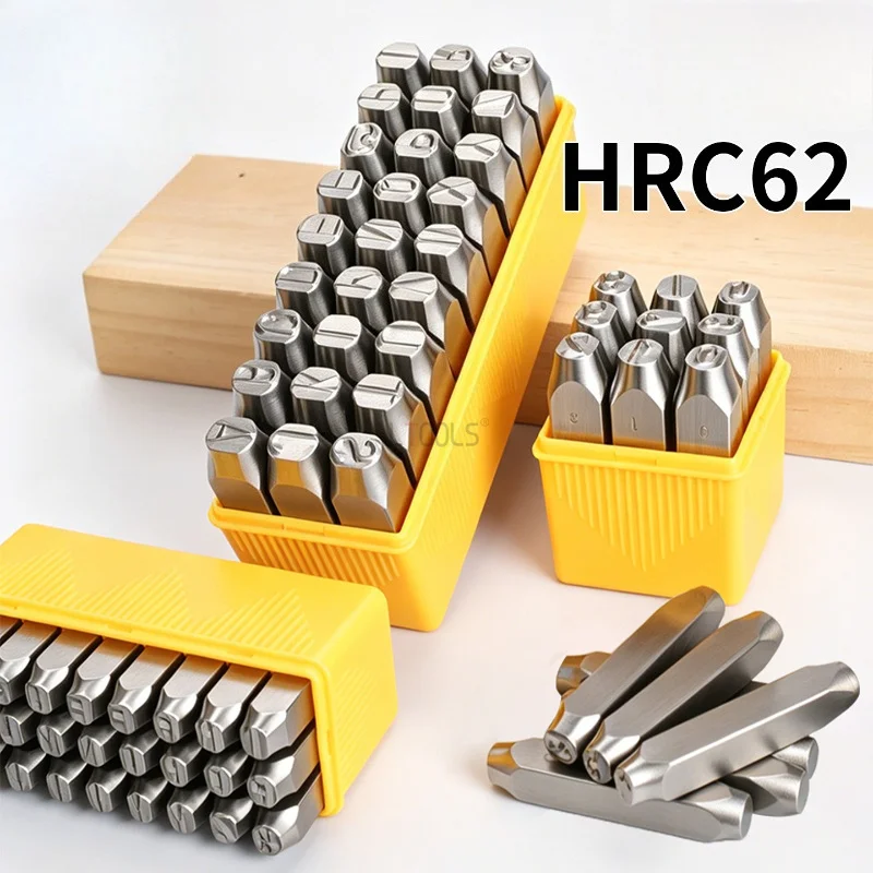 Steel Stamp Punch Set Number Letter Marking Punch Hand Stamping Marking Tool A-Z & 0-9 & Heart Shape for DIY Carving Embossing