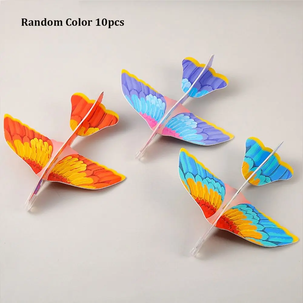 

10pcs Random Color Ligthweight Foam Magic Rotary Aircraft Model Popular Boy Girl Gift DIY Assemble Paper Airplane Toy