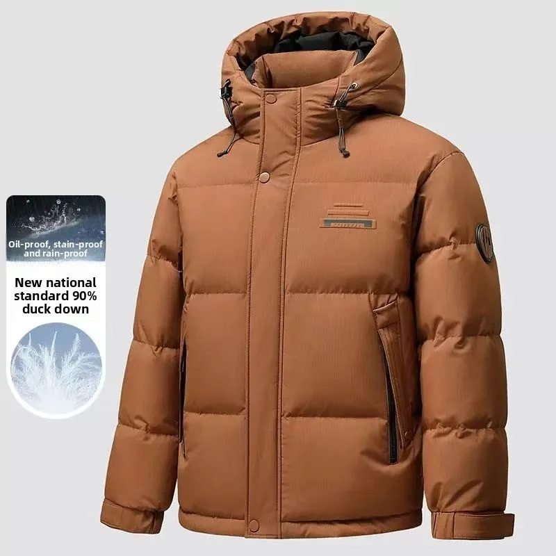 

Autumn/Winter New Men's Hooded Down Jacket with Duck Down Content of90%and Thickened Velvet for Warmth and Youth Cold Protection