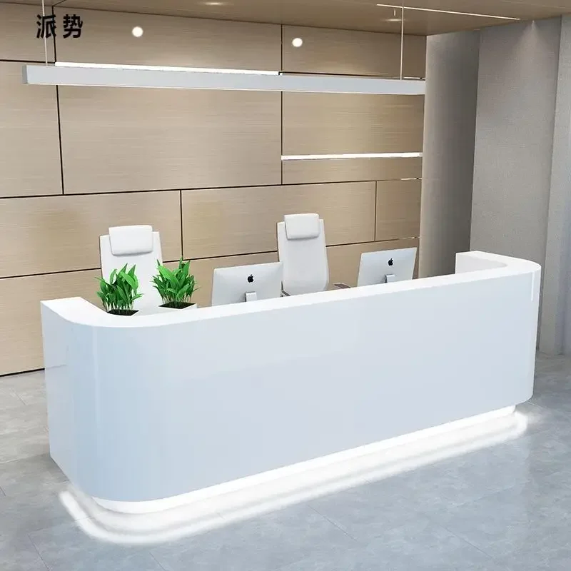 Multifunctional Minimalist Reception Desks Stylish Classic Checkout White Reception Desks Light Front Mostrador Bar Furniture
