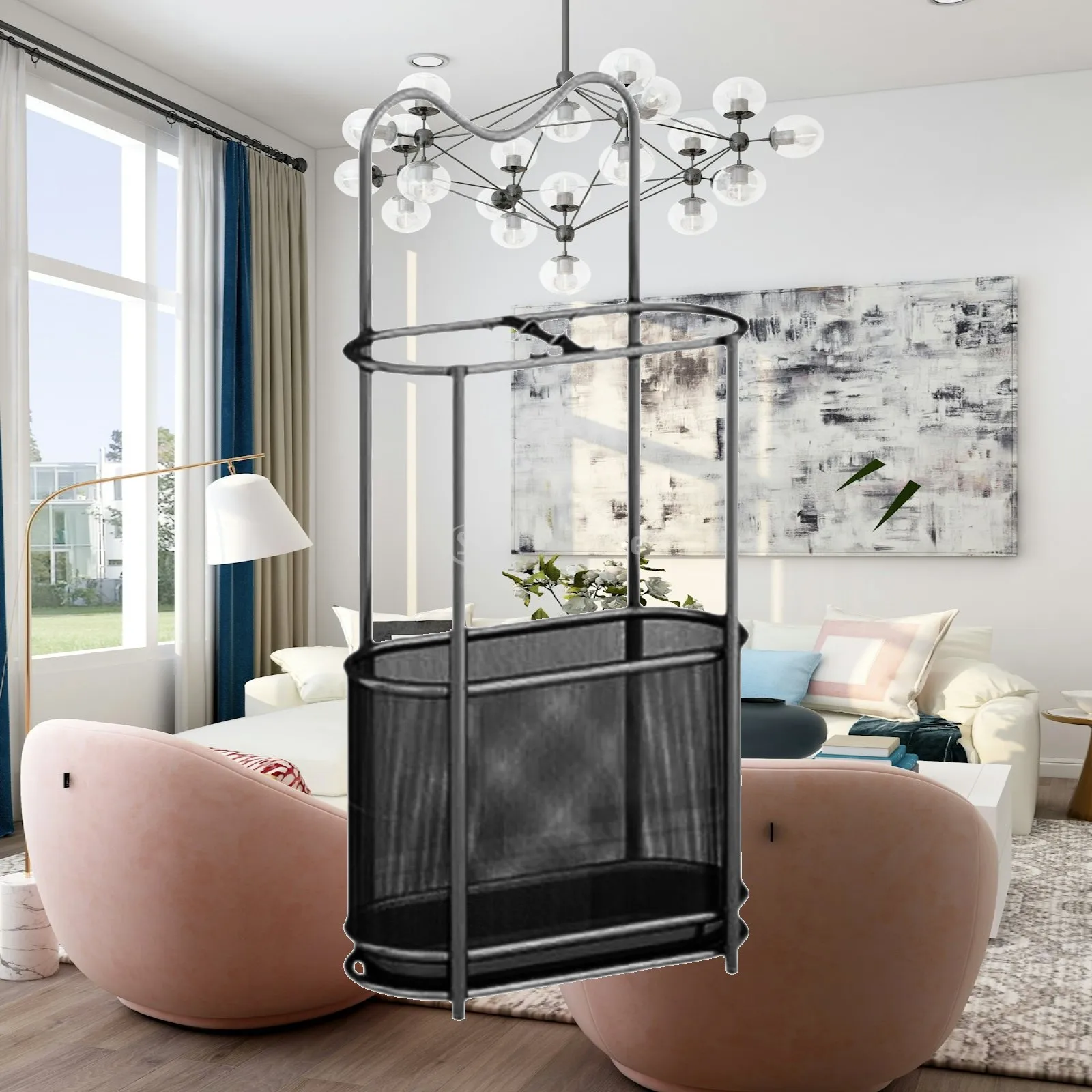 Freestanding Metal Umbrella Holder with Stable Base Waterproof Storage Rack for Business Entrance Home Indoor