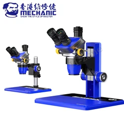 MECHANIC SPACE X series trinocular stereo microscope 6.5X-52X continuous zoom for mobile phone welding PCB repair laboratory