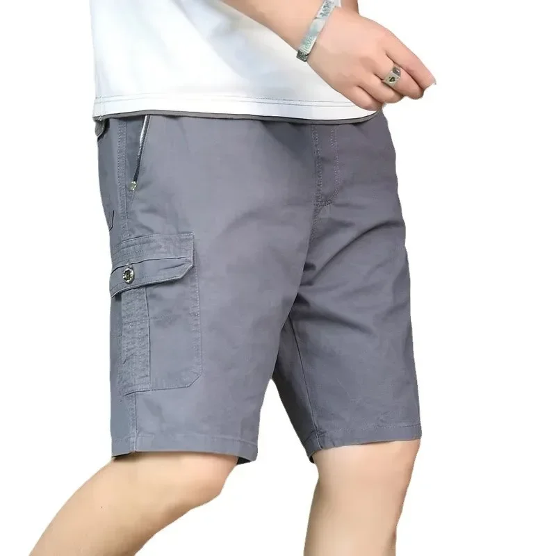 Summer Dad, Summer Shorts, Men's Five Quarter Pants, Pure Cotton Underwear, Loose Workwear, Pockets, Large Waistband, Sports Sho