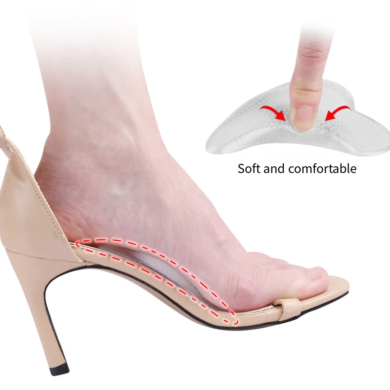 Silicone talons hauts sandales avant-pied GEL en forme de coeur soutien de la voûte plantaire plate haute voûte plantaire coussinet soins des pieds demi-semelles pour femmes